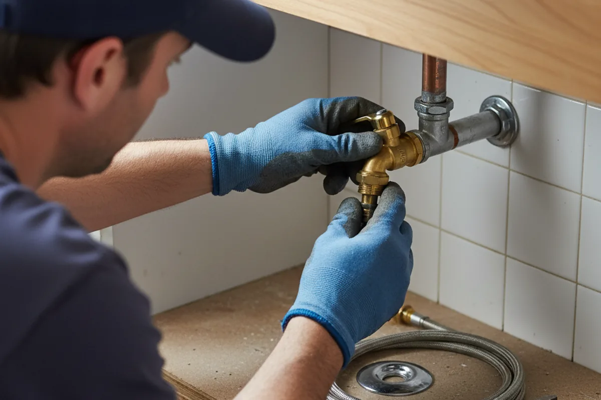 Shutoff valve and fitting work during Emergency Plumbing in Erving